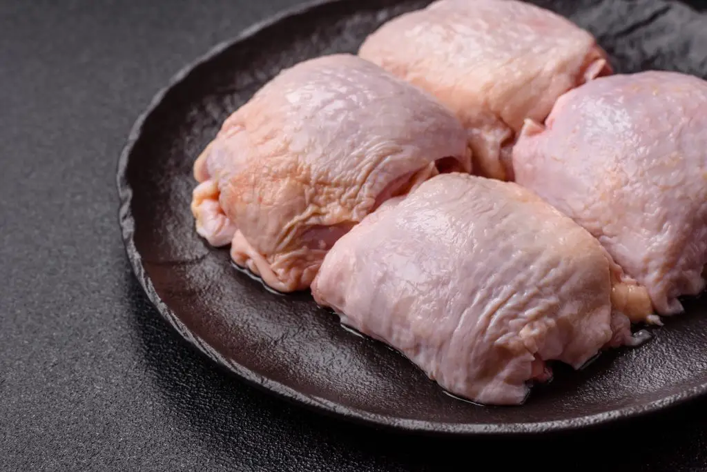 Raw chicken thighs