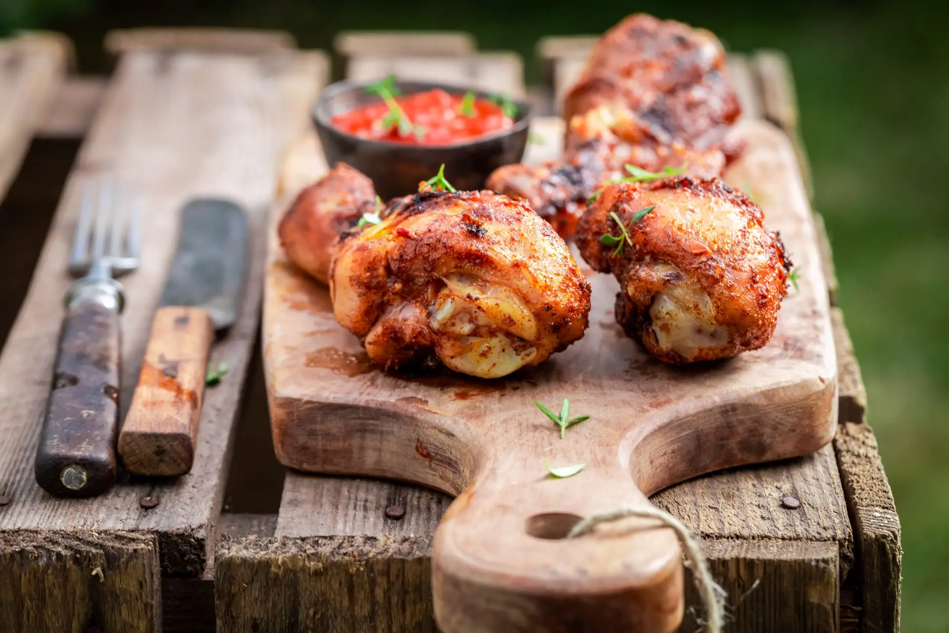 Hot-Honey Chicken Thighs (BBQ Grill & Smoker)