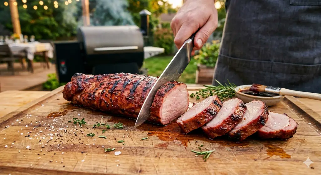 Weeknight BBQ reverse seared prok tenderloin